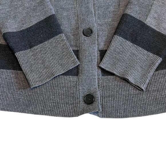 MM6 Maison Martin Margiela Wool V-Neck Knit Cardigan Button Front Sweater Gray - Picture 7 of 10
